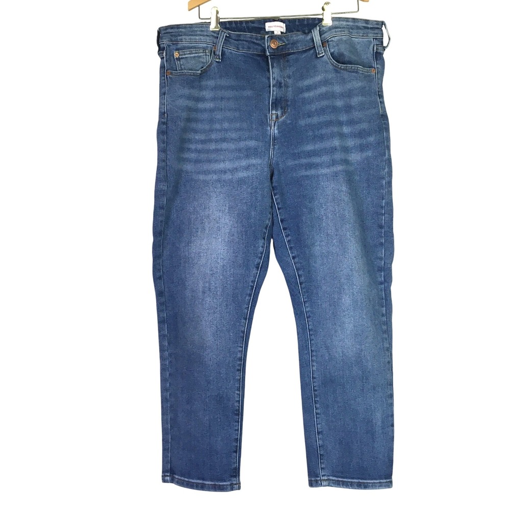 Molly & Isadora Mid Rise Straight Leg Jeans 20 Blue
